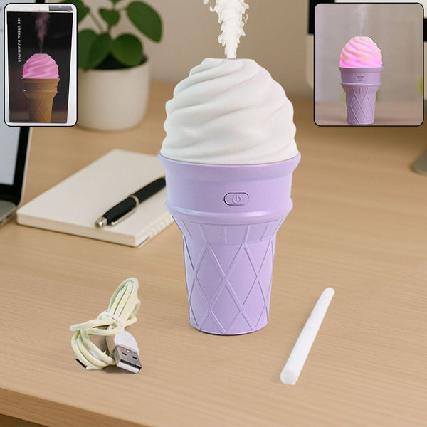 Ice Cream Cone Shape Air Freshener Humidifier (1pc  Purple )