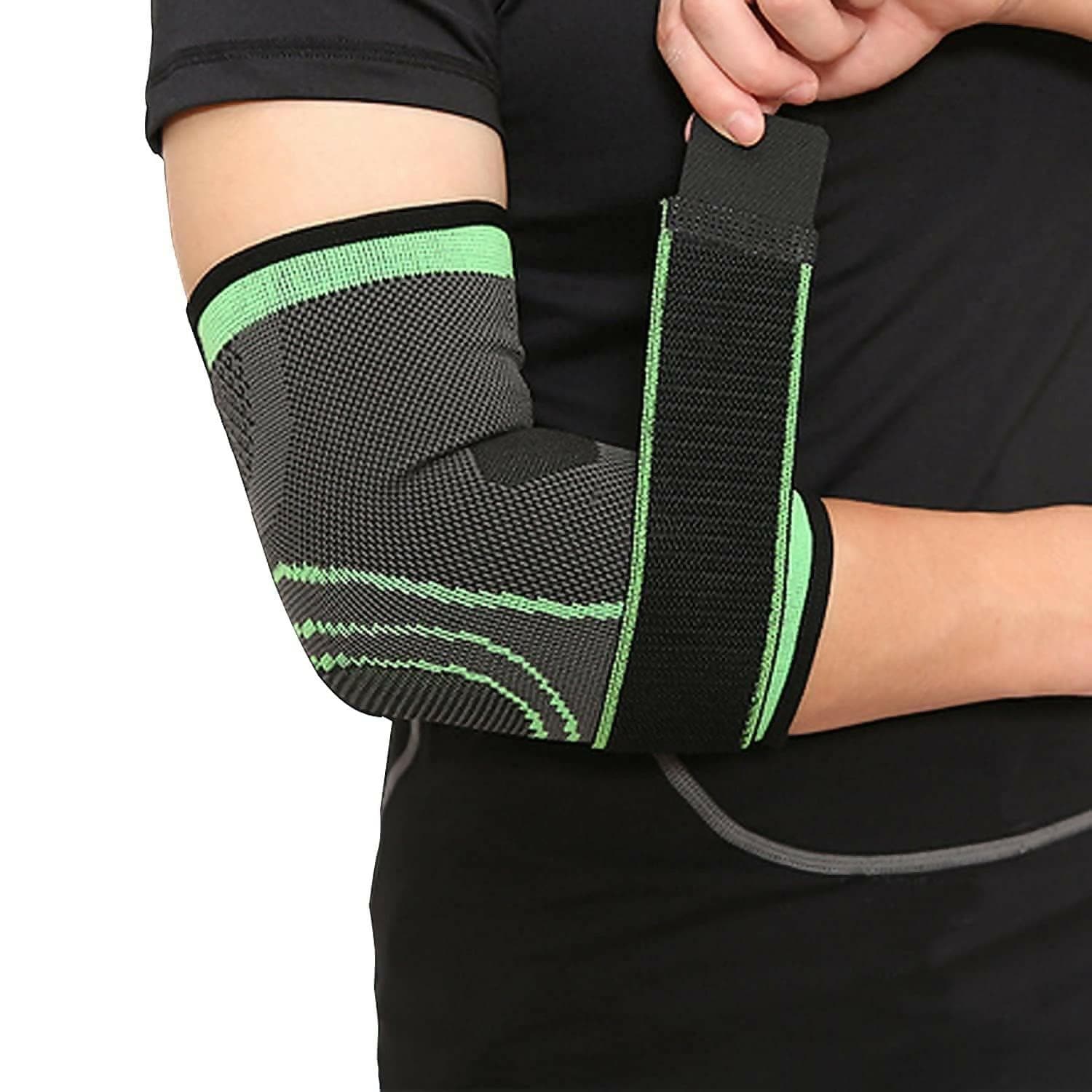 Elbow Support Sleeve For Gym/Workout With Strap - HalfPe