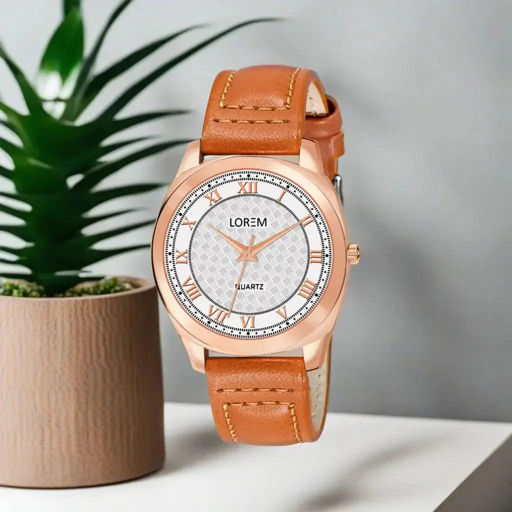 LOREM White Cubic Designer Printed Dial Analog Watch For Women LR337 LOREM
