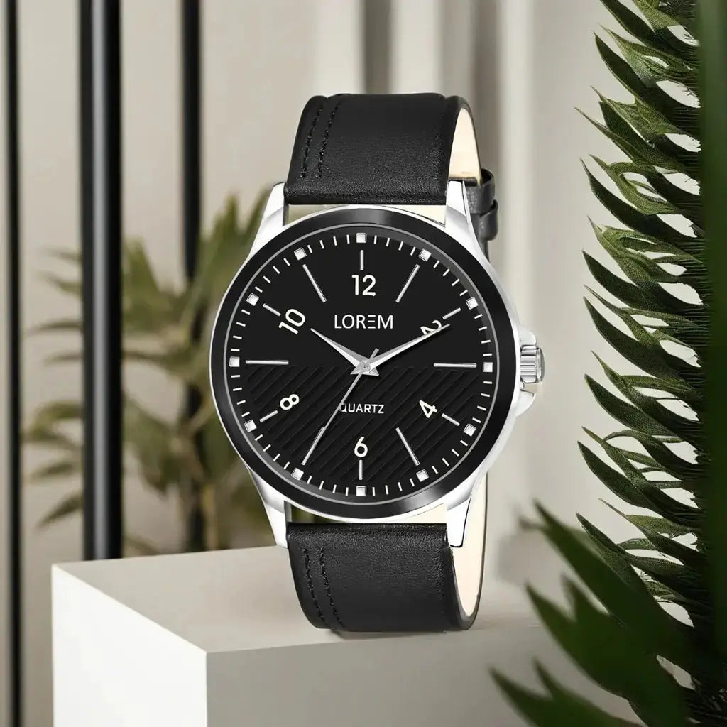 LOREM Black Stylish Dial Analog Watch For Men LR93 LOREM