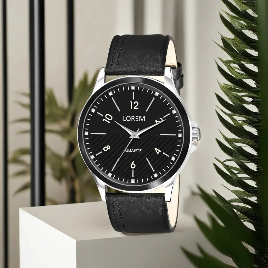 LOREM Black Stylish Dial Analog Watch For Men LR93