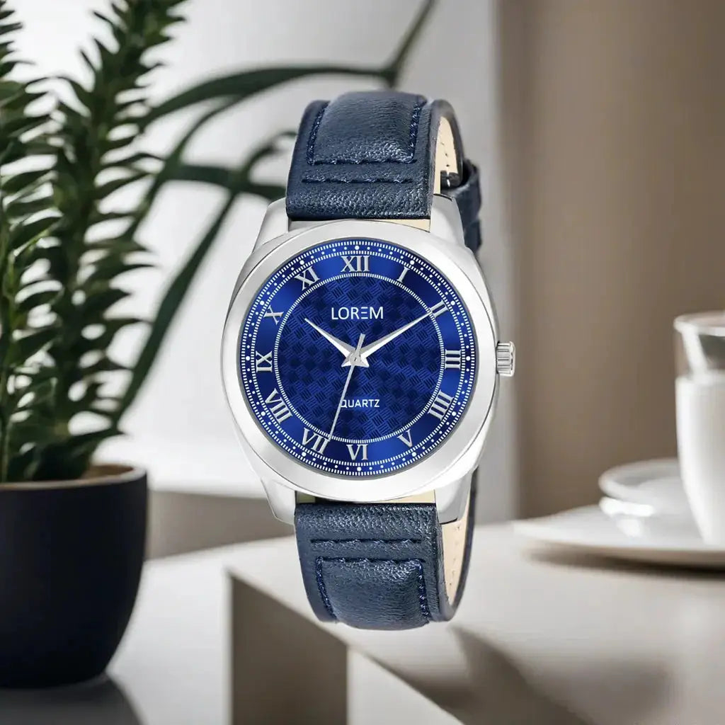 LOREM Blue Cubic Designer Printed Dial Analog Watch For Women LR339 LOREM