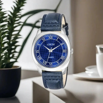 LOREM Blue Cubic Designer Printed Dial Analog Watch For Women LR339 LOREM