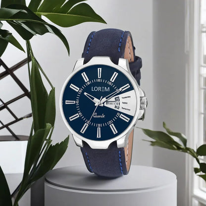 LOREM Blue Day Date Analog Watch For Men LR23