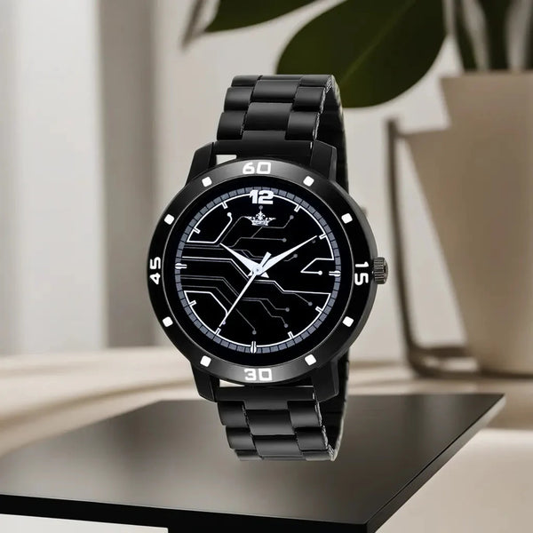 LOREM Black Professional Look Analog Watch For Men LR113