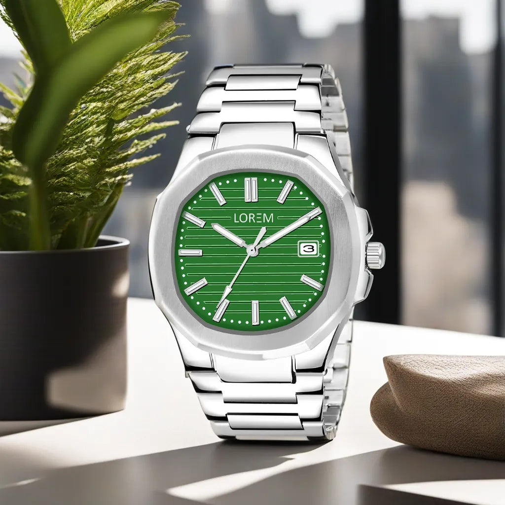 LOREM Green Dial Date Function Analog Watch For Men LR146