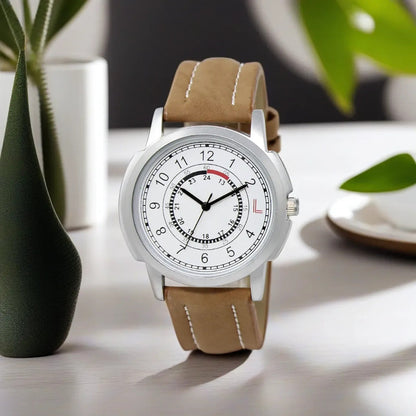 LOREM White Numbers Analog Watch For Men LR17