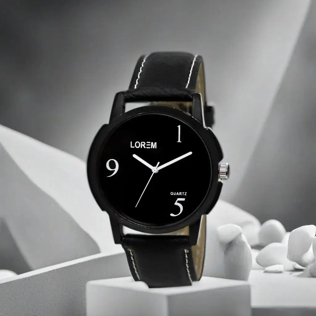 LOREM Black Glossy finish Analog Watch For Men LR06 LOREM