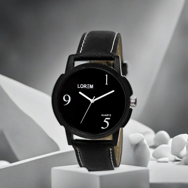LOREM Black Glossy finish Analog Watch For Men LR06