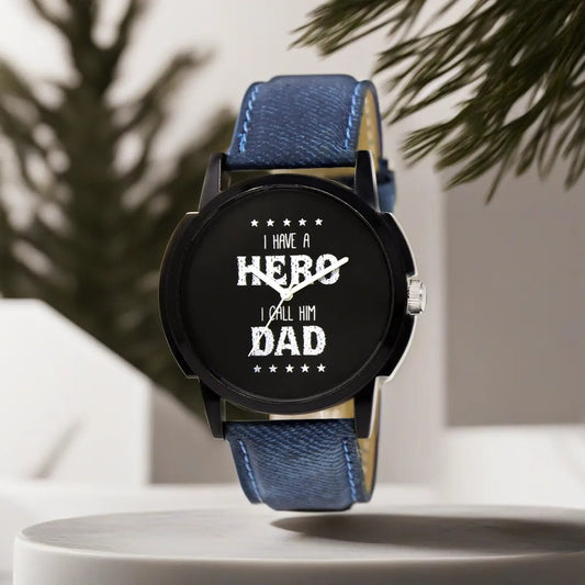 LOREM Black Hero Dad Analog Watch For Men LR07