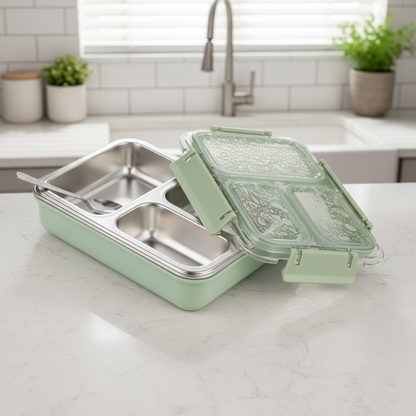 Bento Master 3 Compartment Lunch Box | Durable & Portable Food Storage Container HalfPe - FW -TPT
