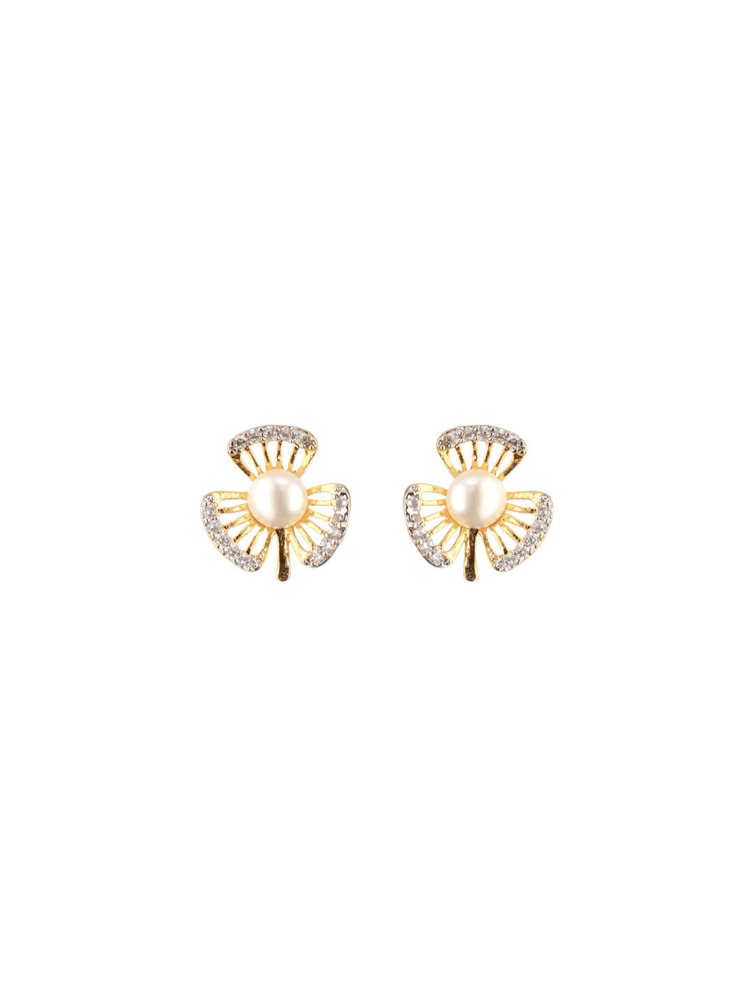 Jazz and Sizzle Gold-Plated AD Studded Pendant with Earrings and Chain