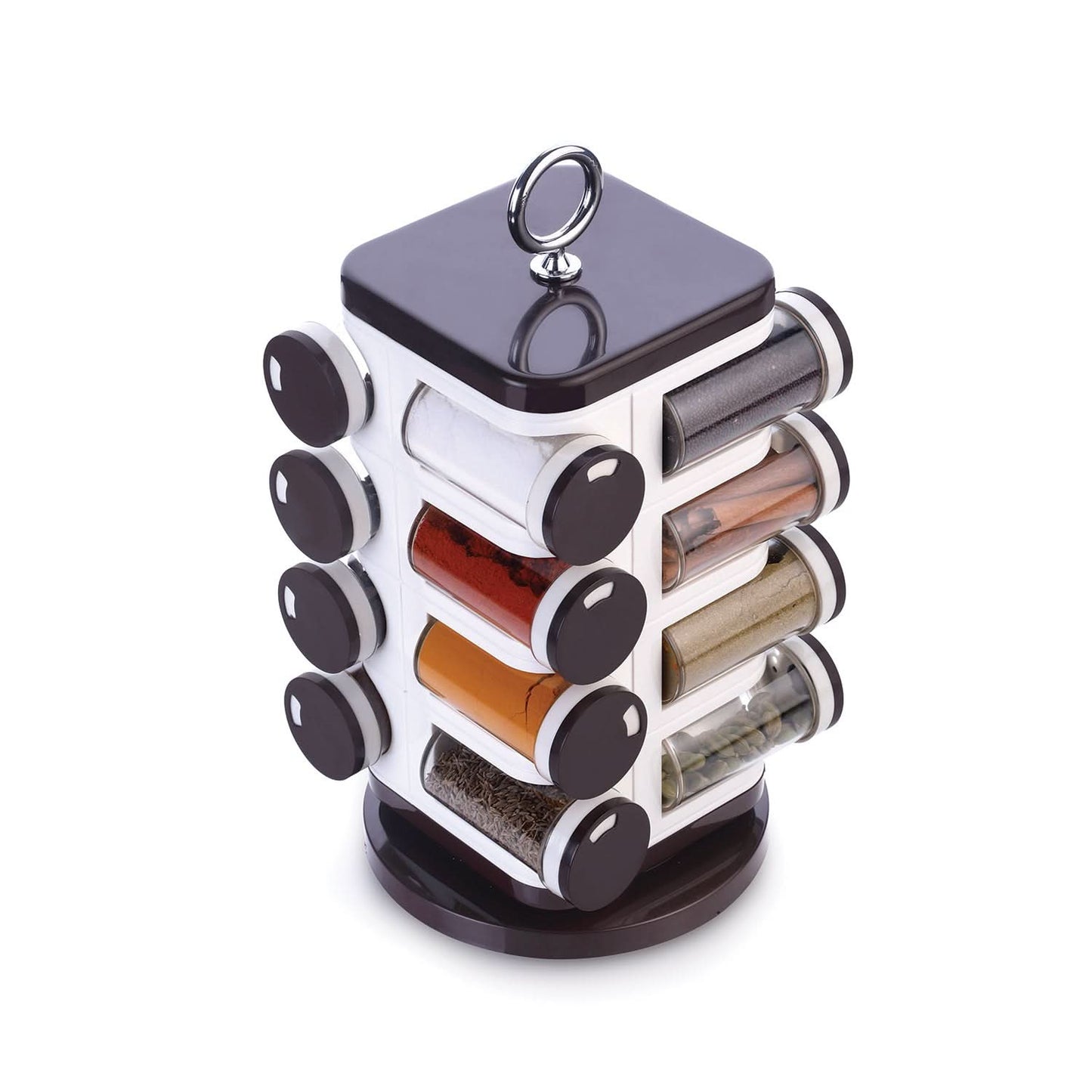 Ganesh Revolving Spice Rack 16 Plastic Dispensers (100ml Each)