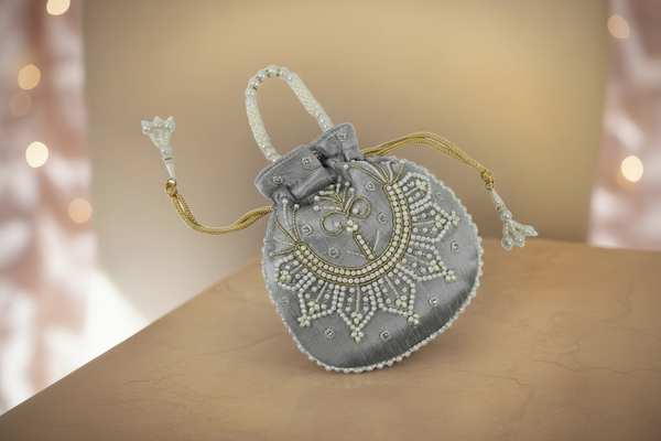 Zoom Pearl-Embroidered Potli Bag – A Royal Festive Essential RAYORA ENTERPRISE