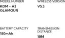 KDM A2 Glamour Wireless Earphones(Multicolour)