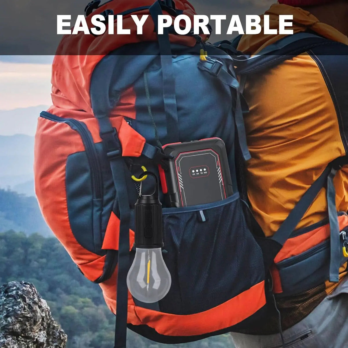 Rechargeable LED Camping Tent Lantern – 3 Lighting Modes, Clip Hook Included (1 Pc) HP DD