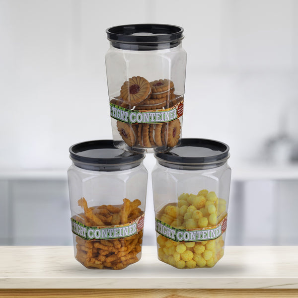 Air Tight Kitchen Storage Container For Rice  Dal  Atta Bpa-free Flour  Cereals  Snacks  Stackable  Modular Round. (Approx - 1100ml Set Of 6pcs)