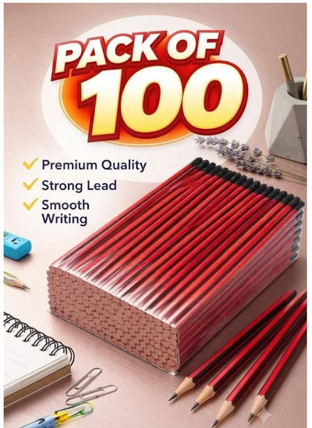 S4U Super Dark Graphite Pencil Jar – 100 Pencils (Red & Black) – image 1