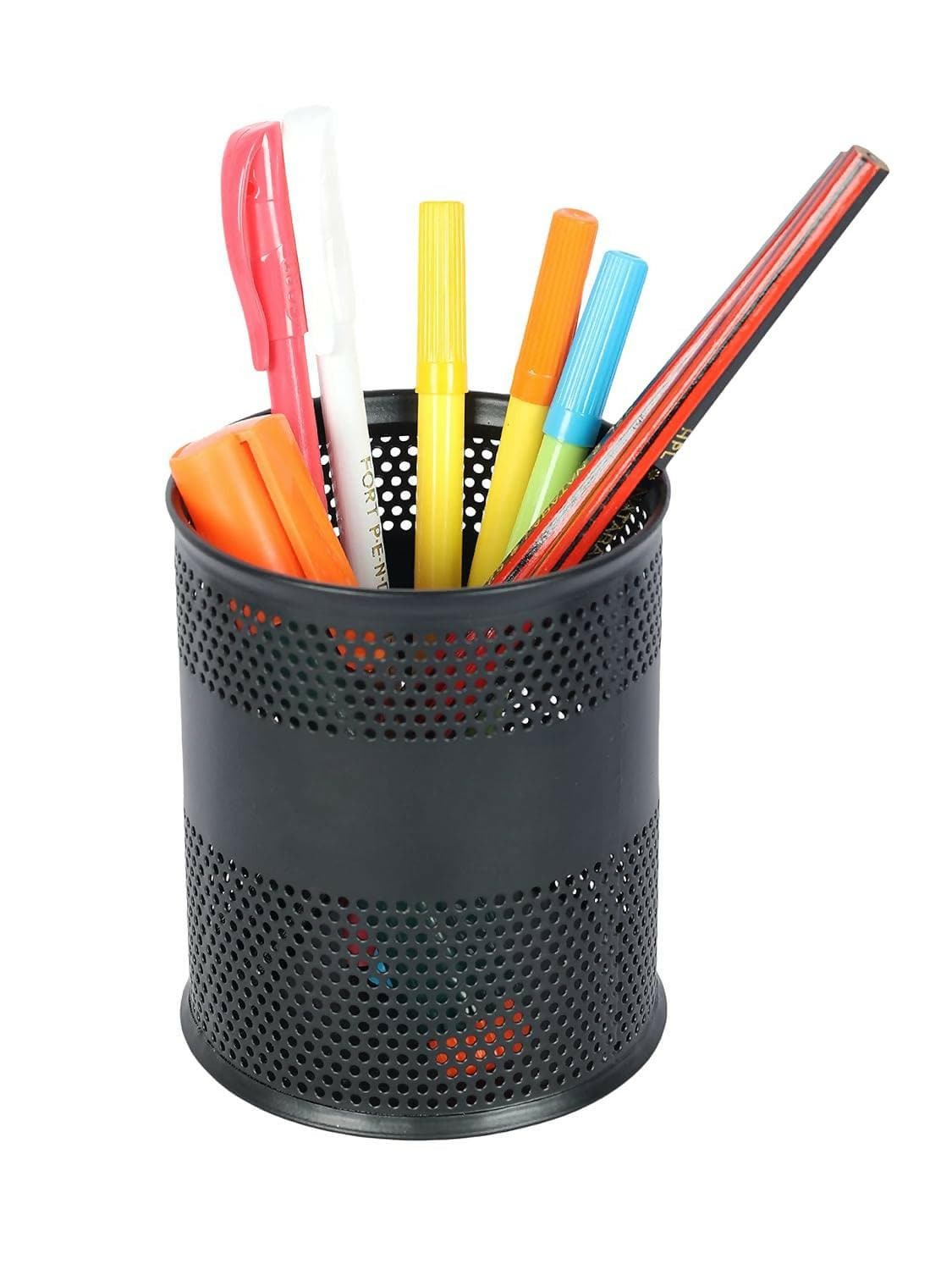 AVMART Pen and Pencil Stationary Storage Tidy Desk Organizer Box with Compartment (Black) - HalfPe