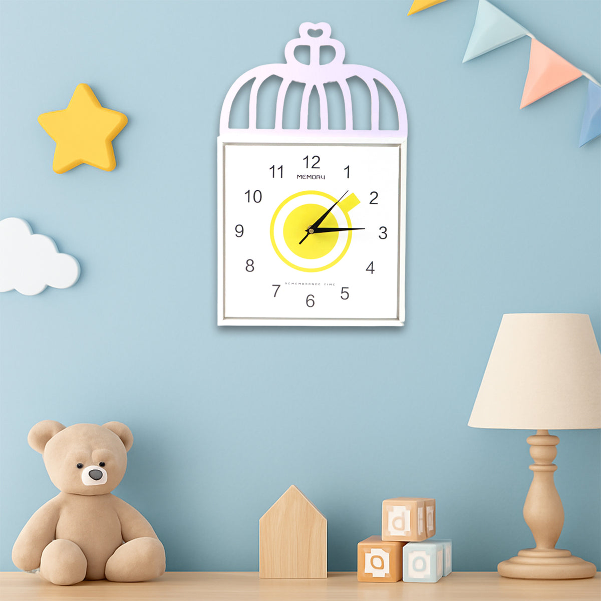 Premium Decorative Square Wall Clock for Home &  Kids Room  with  Battery Operated – 1 Pc