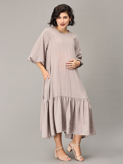 Embrace The Grey Maternity Oversized Tunic Dress - DRS-SK-GOV-S