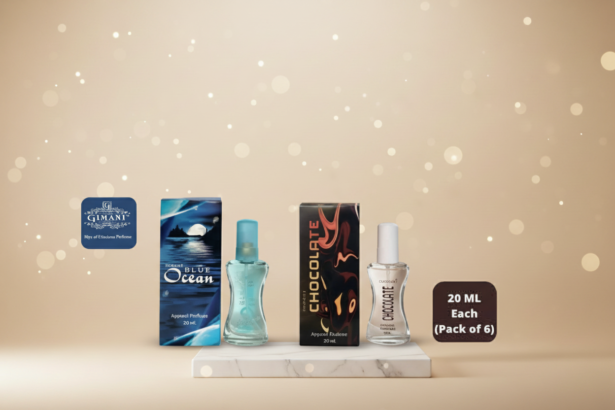 Gimani Blue Ocean(3pcs) and Chocolate(3pcs) Perfumes 20ml Each (Pack of 6) Gimanifragrances