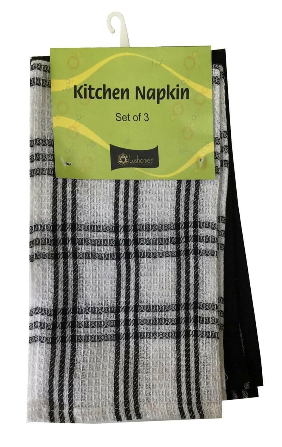 Lushomes Black Absorbent and Soft Kitchen Towels (Multicolour) - HalfPe