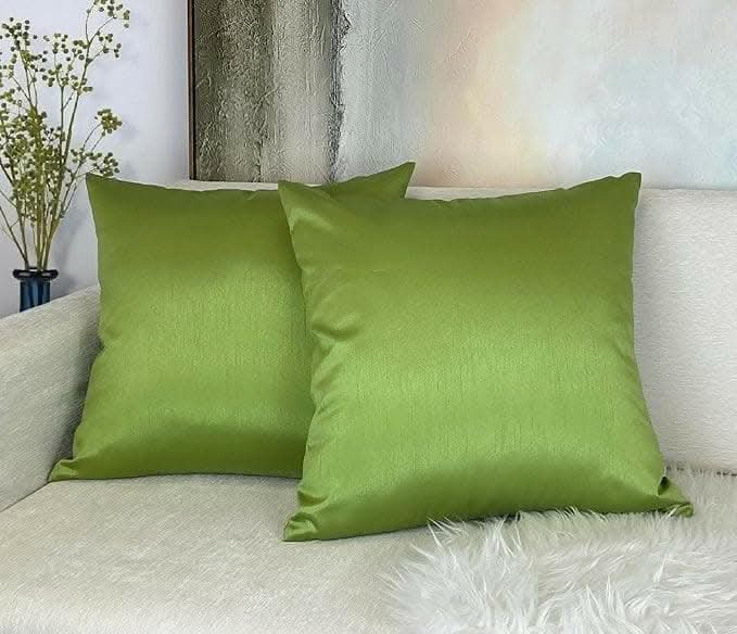 Lushomes Green cushion cover 12x12, sofa pillow cover (Set of 10, 12x12 Inches) - HalfPe