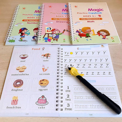 4 Pc Magic Copybook Widely Used By Kids Childrens And Even Adults Also To Write Down Important Things Over It While Emergencies Etc.
