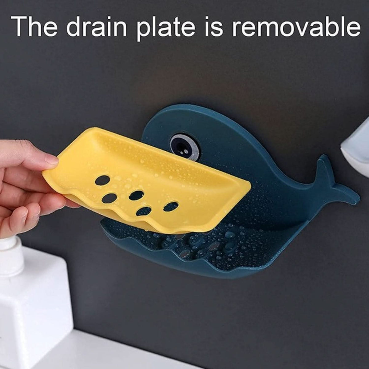 Fish-Shaped Double Layer Soap Holder with Wall-Mounted, Waterproof & Adhesive Rack for Bathroom/Kitchen HP DD