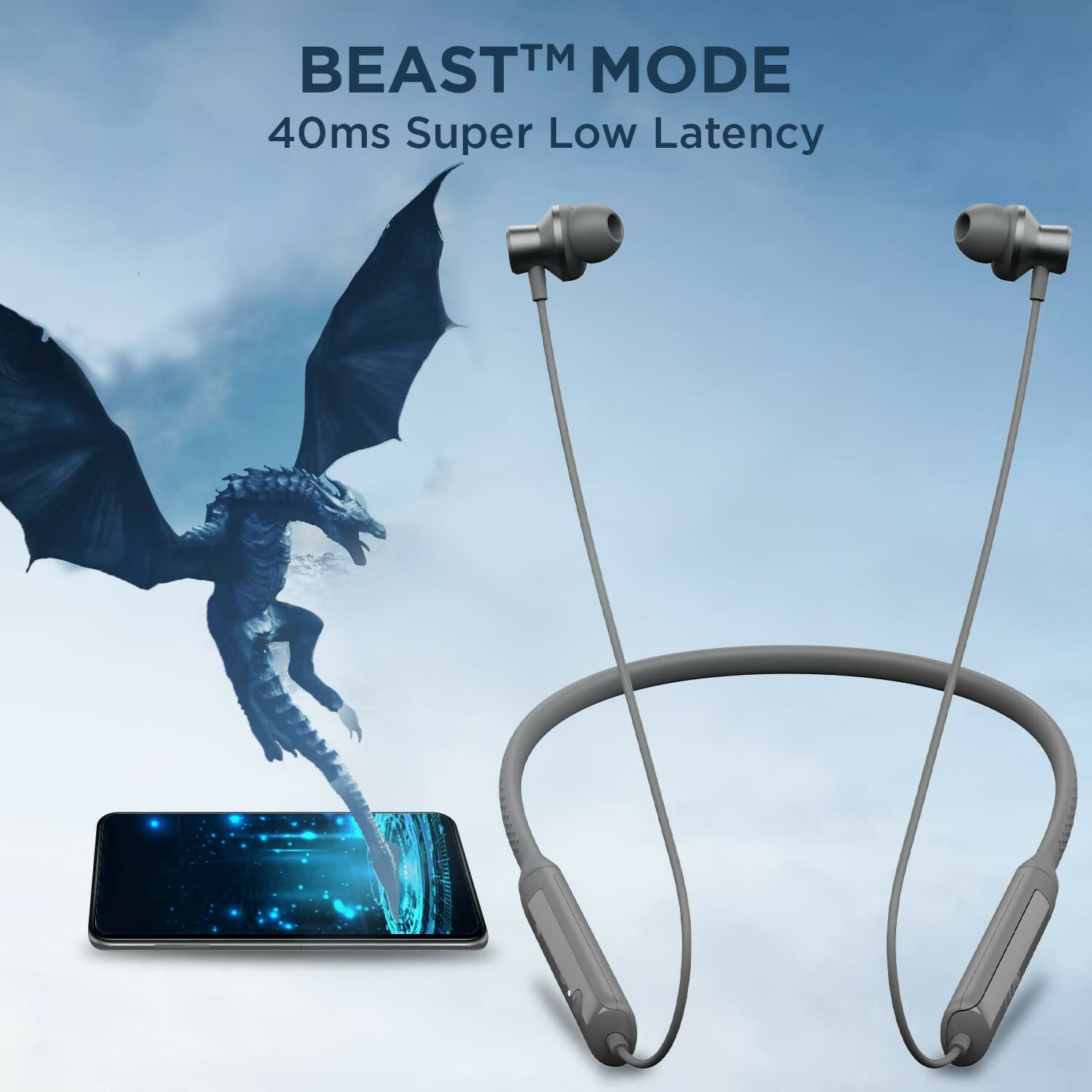 boAt Rockerz Apex Neckband – Wireless in-ear earphones with Spatial Bionic Sound (Dirac Virtuo™), Beast™ Mode, ENx™ calling, touch controls, 30H playtime, and ASAP™ fast charging.(CLASSIC GREY) Halfpe Deals