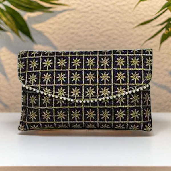 Synthetic Stylish Medium Clutch