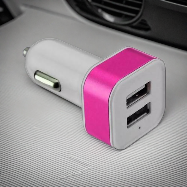Dual USB Car and Motorcycle Charger Adapter with 2.1A and 1A Outputs (Random Colour)