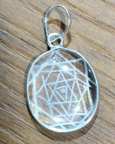 Spatika Sreeyantram Engraved Pendant