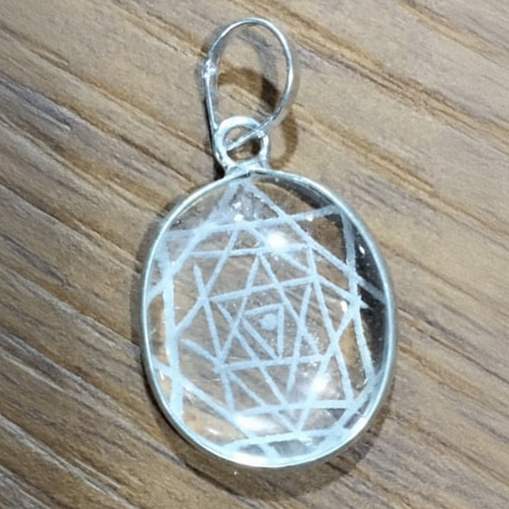 Spatika Sreeyantram Engraved Pendant