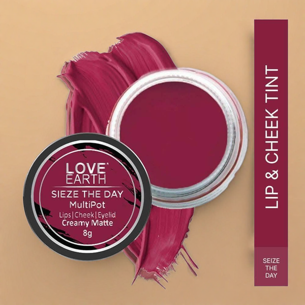 Love Earth Lip Tint & Cheek Tint Multipot-Seize (Raspberry Pink)