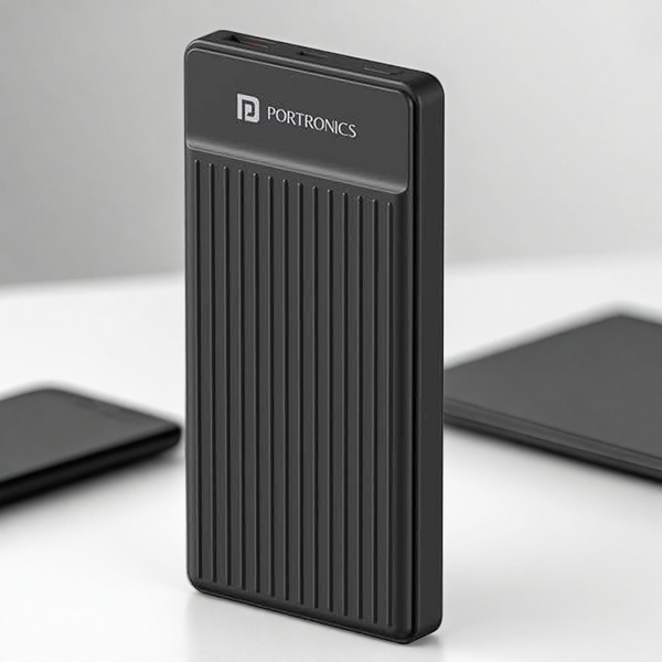 Portronics Luxcell B12 10,000mAh Power Bank with 12W Output (Black) Halfpe Deals