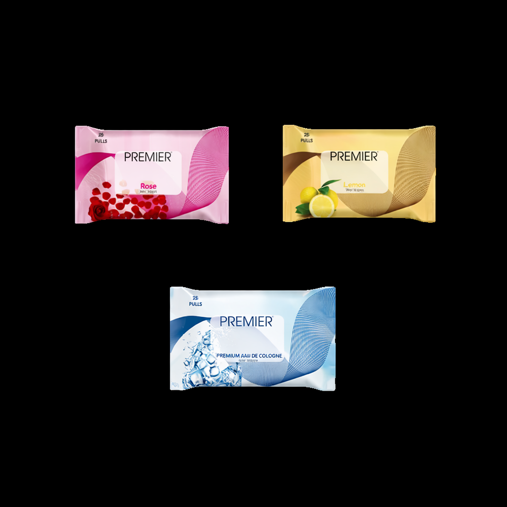 Premier Refreshing Face Cleaning Wet Wipes (75 Sheets) | 25 Pulls per Pack | Pack of 3 Assorted | Soft, Skin-Friendly, Alcohol-Free | Perfect for Home, Travel & Office | Hydrates for Instant Freshness HP Xpress