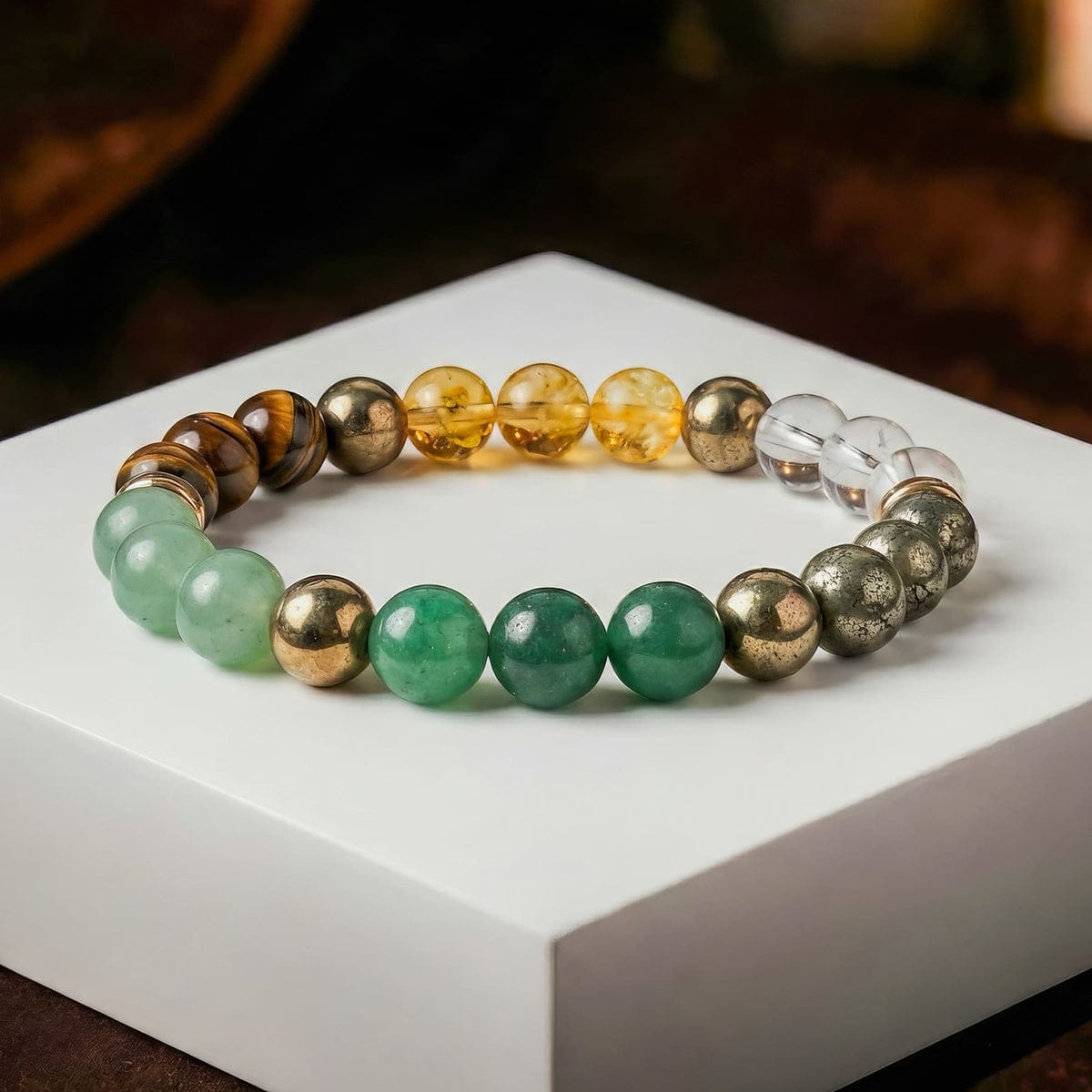 Money Magnet Crystal Bracelet for Wealth, Success & Positive Energy – Natural Gemstone Stretch Bracelet for Men & Women