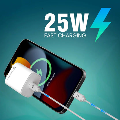 Portronics Adapto 25 Plus 25W GaN Fast Charger USB Type-C PD Adapter Lightweight Travel Charger Halfpe Deals