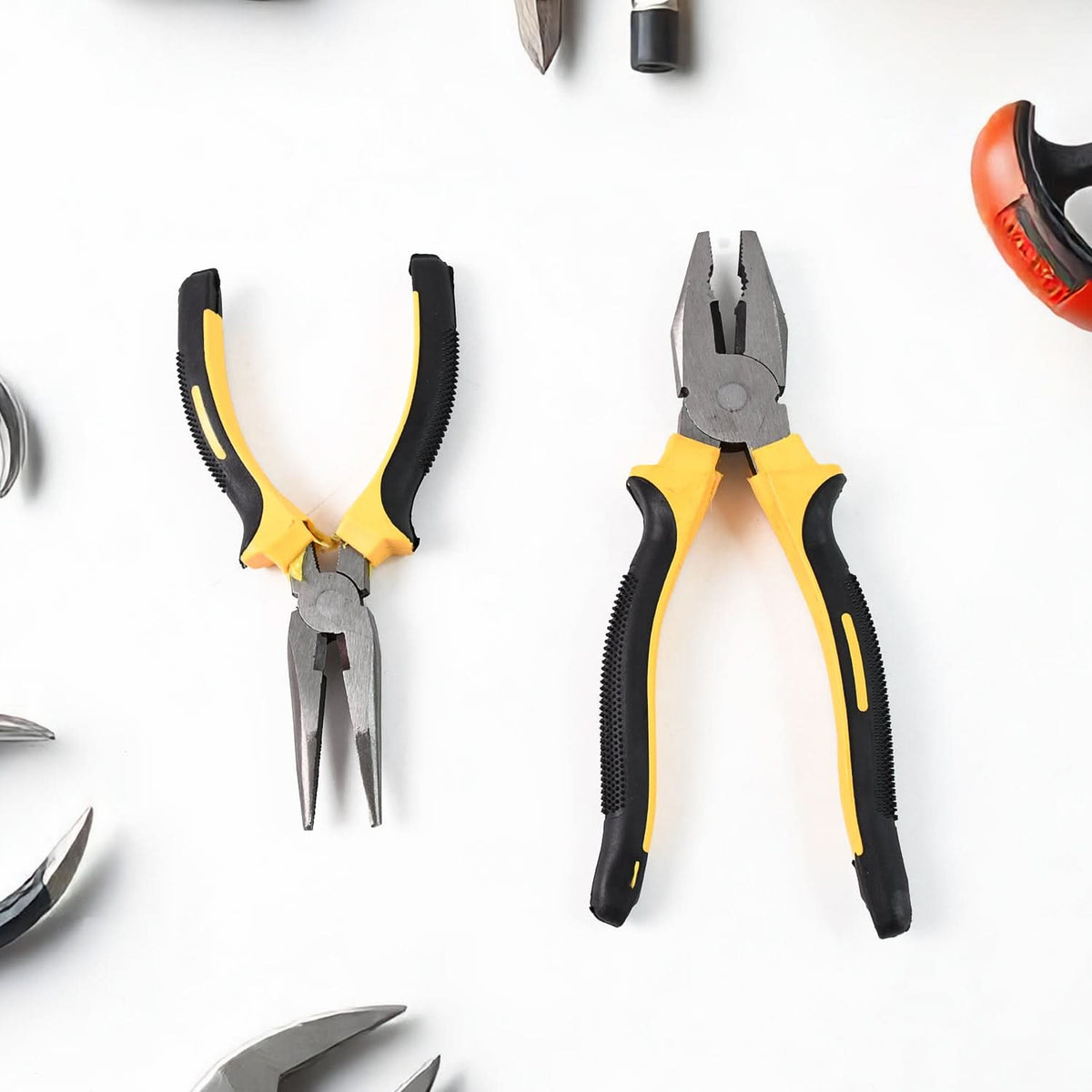 Long Nose Plier And Flat Mouth Plier Combo Tools (2 Pc Set) HP DD