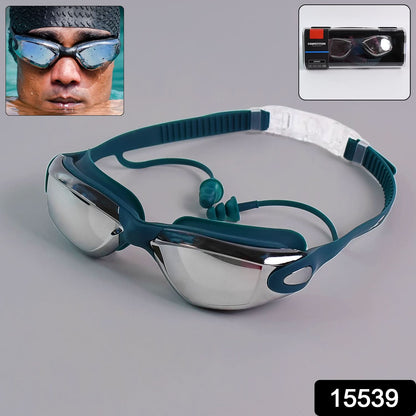 Professional Anti-fog Uv Protection Swimming Goggles With Mirrored Lenses And Earplugs