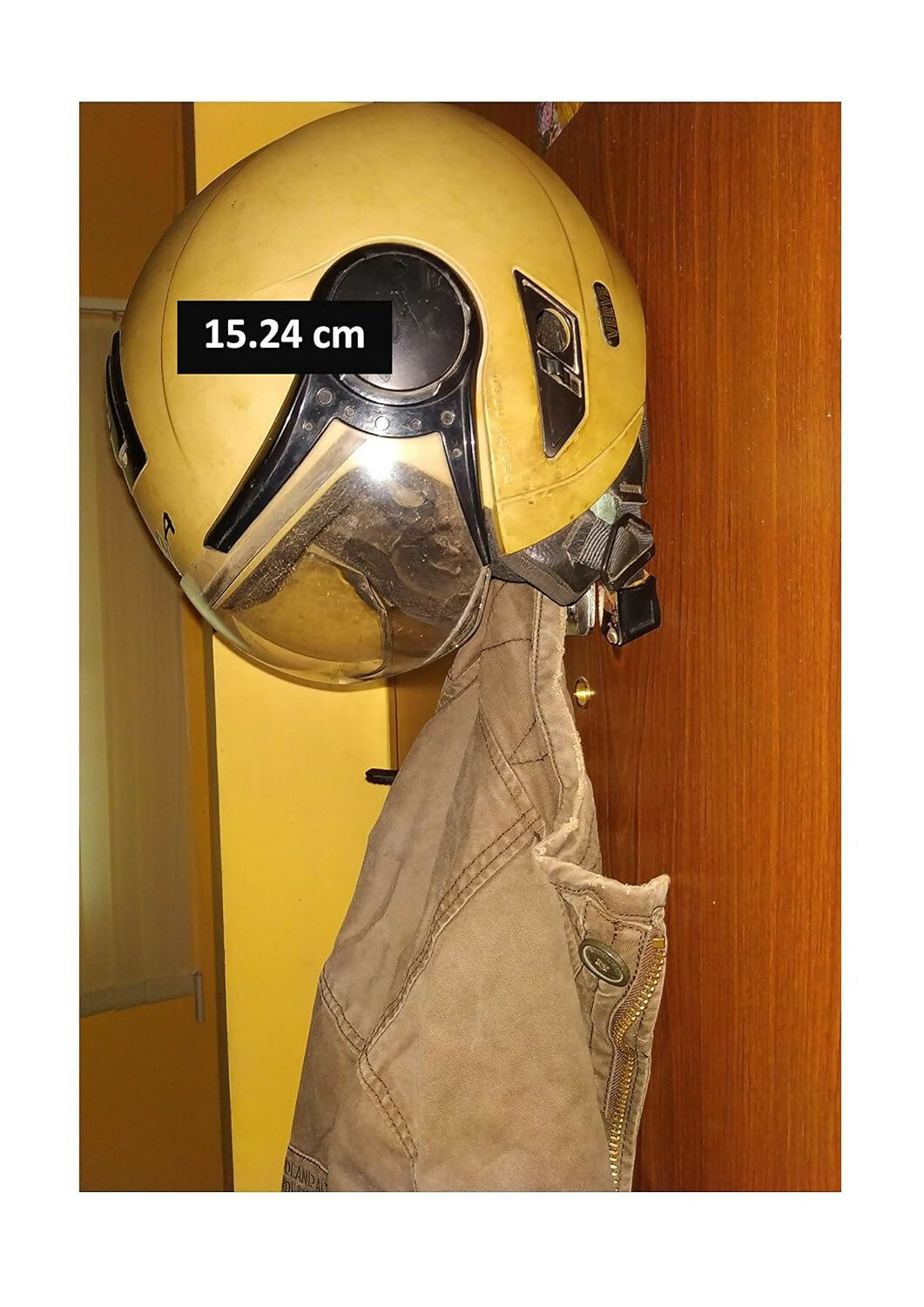 Multi-Purpose Over The Door Helmet Holder & Organizer, Heavy-Duty No-Drill Door Hook for Bags, Jackets, Keys & Accessories WiNNY