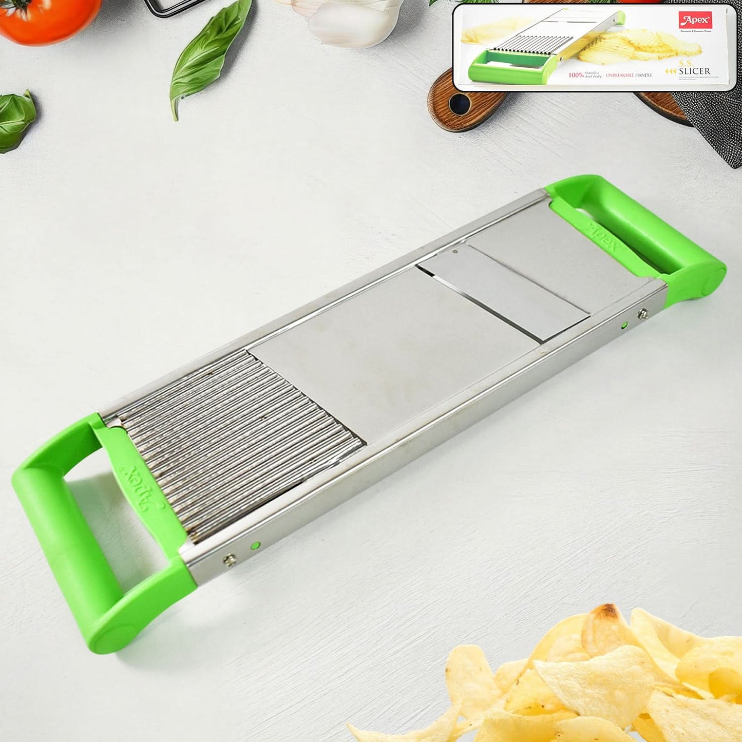 Apex Stainless Steel Vegetable Slicer (2-in-1)