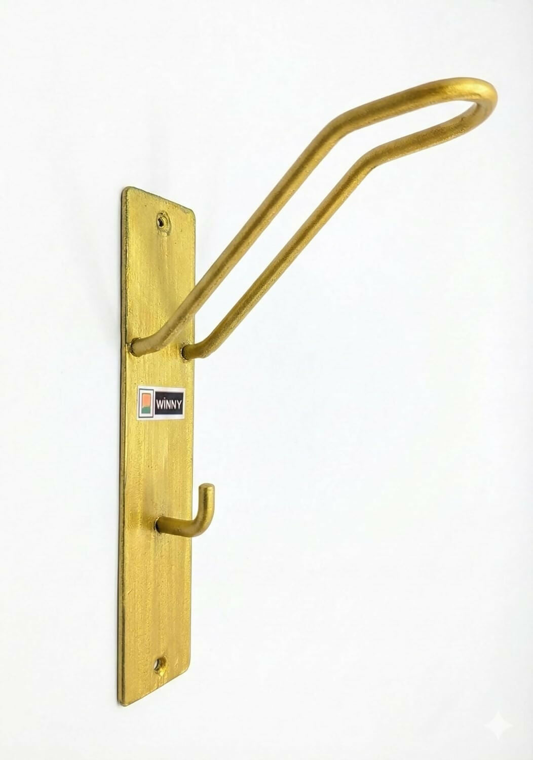 Heavy-Duty Multi-Purpose Door Helmet Holder, Metal Hook for Helmet, Laptop Bag, Jacket & Keys (Gold Finish) WiNNY