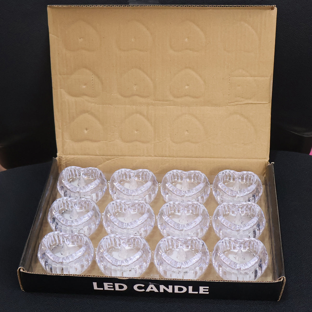 Set Of 12 Heart-shaped Led Flameless Decorative Candles Battery Operated Smokeless Tealight Lamps for Home, Parties, Weddings &amp; Festival Décor