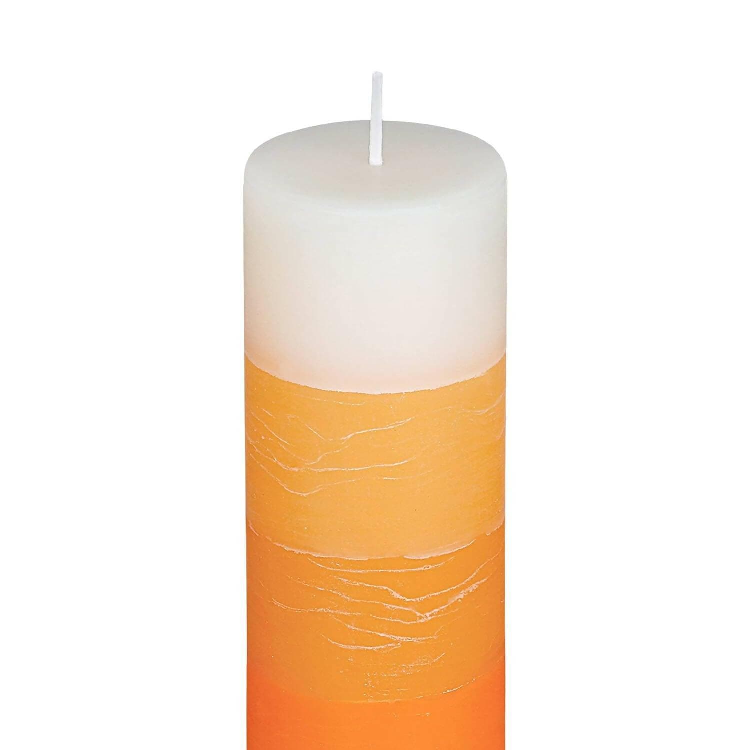 PROSPERRO LUMO by Parkash Candle Set of 3 Fragrance Pillar Candles Shade Finish (Orange - Sandalwood) - HalfPe