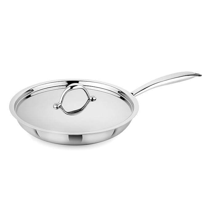 Chef Tone Tri-ply Stainless Steel Induction Compatible Fry Pan with Steel - HalfPe