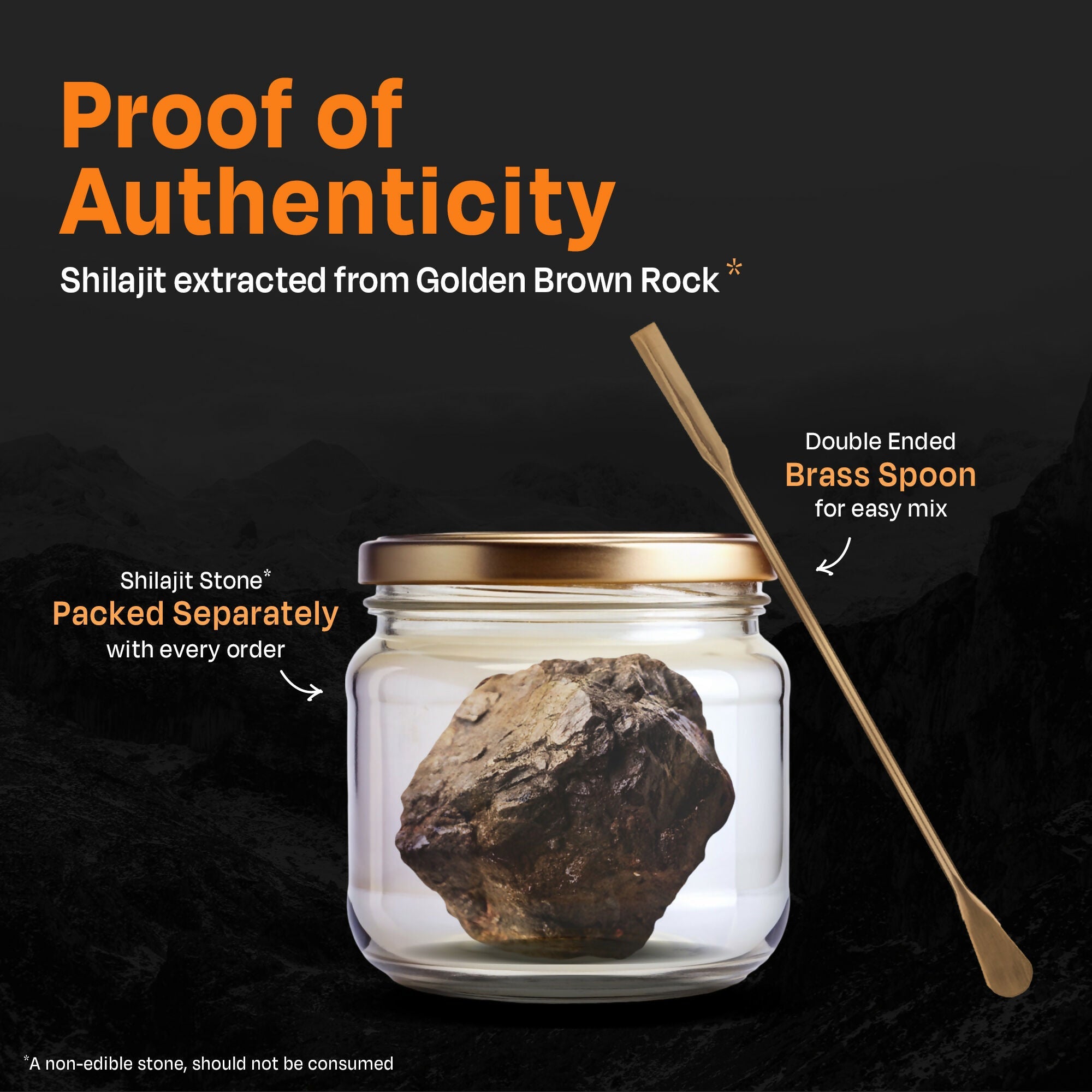 Auric Lab-Certified High-Altitude Shilajit Resin 30g | 75% Fulvic Acid + Humic Acid | 80+ Trace Minerals with Real Brass Spoon Included Zenith Drinks