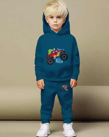 Kids Printed Hoodie & Joggers Combo Luck Fashion
